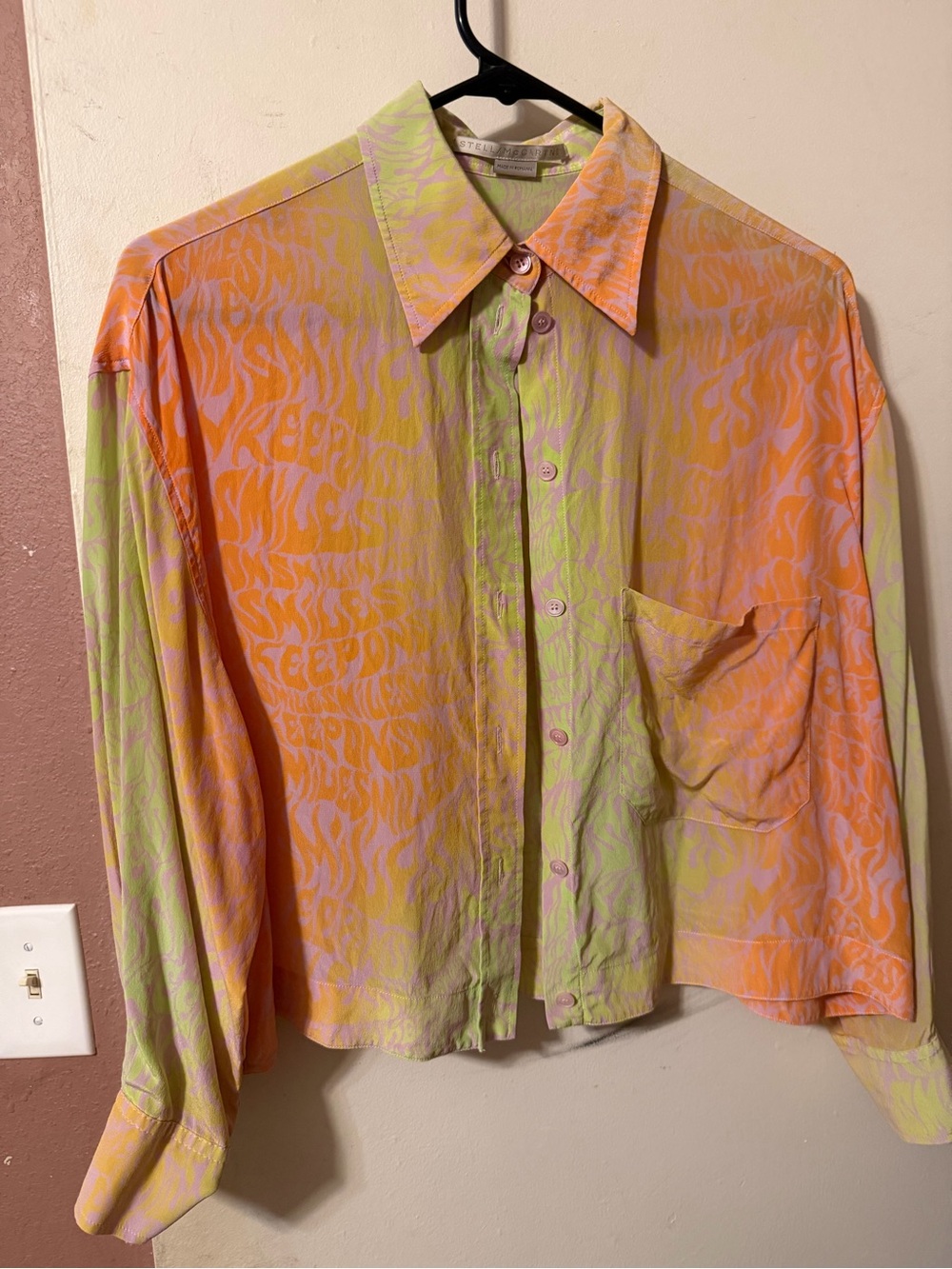Stella McCartney Neon Orange & Lime Tie-Dye Shirt Jacket